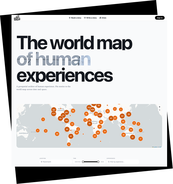 Cornerstory reader — world map of human experiences